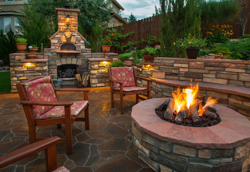 Outdoor Brick Fireplace
