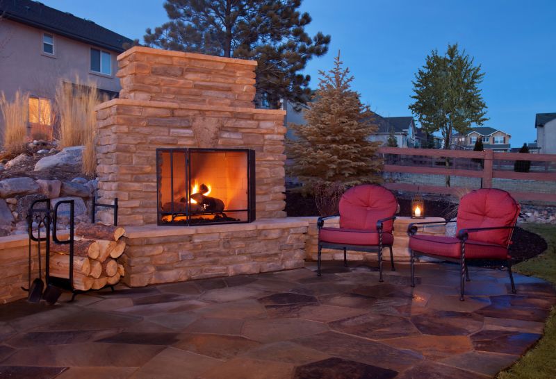 Outdoor Brick Fireplace Setup