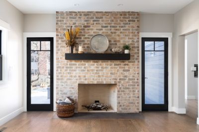 Contemporary Brick Fireplace